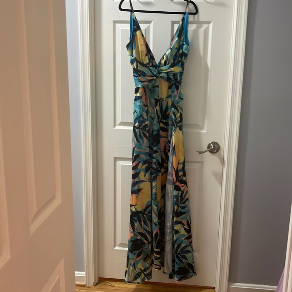 Fashion Nova Long tropical dress double slit